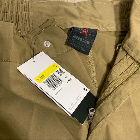 New Nike Jordan Chicago Women’s Heavyweight Cargo Pants Brown Kelp Oversized Fit - Picture 7 of 15
